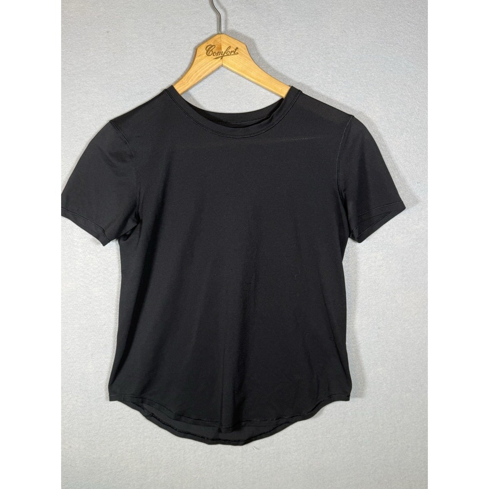 Lululemon Rise And Run Lightweight Short Sleeve Shirt Black Size 4 Reflective